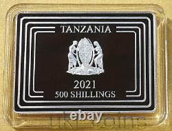 2021 Tanzanie Année Lunaire De L'ox Silver Couleur Gilded Coin Nouvelle-zélande Monnaie