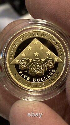 2021-w Mémorial National D'application De La Loi Et Preuve D'or Du Musée Coin Five Dollars