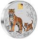 2022 Année Du Tiger 1 Kilo. 9999 Silver Coin Australia Avec 1g De Marque Privée D'or
