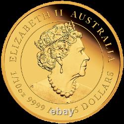 2022 Australien Lunar Année Du Tigre 1/10 Oz Gold Proof 15 $ Pièce Nouvelle Série-3