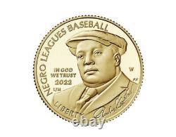 2022 Negro Leagues Baseball Proof Cinq-dollar Gold Coin 22ch Livraison Gratuite