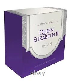 2022 Queen Elizabeth II Commemorative Silver Proof $1 Pièce Plaquée Or