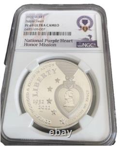 2022 W Cœur de Purpule Ultra Rare Incolore PF 69 Ultra Cameo