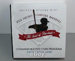 2022 W Negro Leagues Baseball Proof Cinq-dollar Gold Coin Commemorative Avec La Boîte