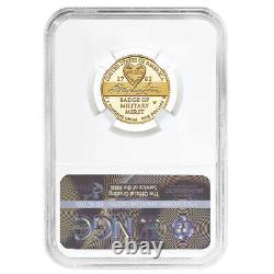 2022-w Proof 5 $ National Purple Heart Hall Of Honor Gold Coin Ngc Pf70uc Er Blue