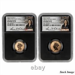 2023 Fidji 1854-O Ensemble Commemoratif en Or de 2 Pièces NGC Reverse PF70