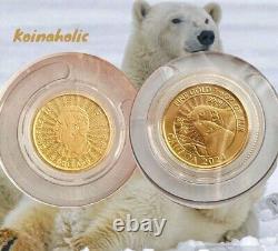 2024 Les majestueux Ours Polaires 1/10 Oz Or de la Monnaie Royale Canadienne, Pièce impressionnante