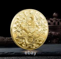 50 Pcs Chinese Dragon Or Et Argent Plaqué Commemorative Collectionnable 30g Pièces
