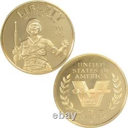 50e anniversaire de la Seconde Guerre mondiale Commémoratif 1993 W Proof Or 5 $