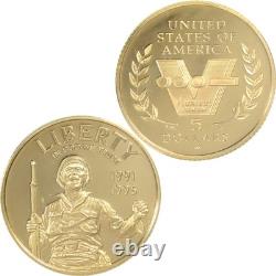 50e anniversaire de la Seconde Guerre mondiale Commémoratif 1993 W Proof Or 5 $