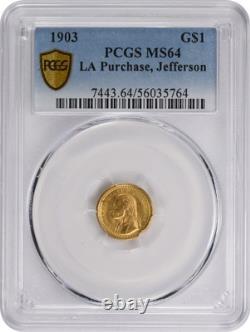 Achat de la Louisiane 1903 Jefferson 1 $ Or MS64 PCGS