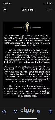 American Liberty 2017 Gold Coin Pr69dcam Pcgs Pr-69