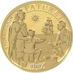 Anniversaire du Mayflower 400e 1/4 oz. 9999 Or 10 $ Preuve inversée OGP