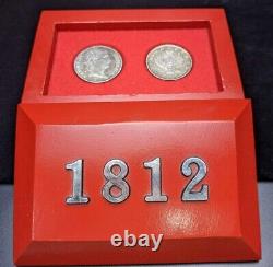 Argent World Coin Set 1812 5 Francs & 1812 1 Ruble Russo Guerre De France