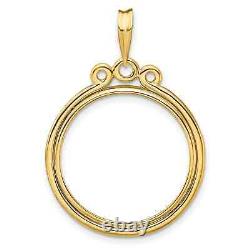 Bézel en cercle supérieur à griffes pour pièce commémorative de 5 $ US de 1982 à maintenant en or jaune 14 carats