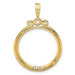 Bézel en cercle supérieur à griffes pour pièce commémorative de 5 $ US de 1982 à maintenant en or jaune 14 carats