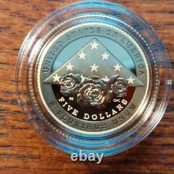 Boîte et Certificat d'Authenticité de la Pièce en Or Proof de 5 $ du Mémorial National des Forces de l'Ordre 2021