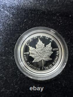 Canada 1989 Ensemble commémoratif en érable 1/10 or, 1/10 platine et 1 oz argent