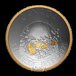 Canada 1 Oz Argent $25 Dollars Concave Coin, Klondike Gold Rush, 2021