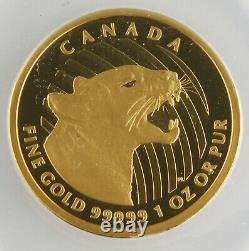 Canada 2015 $200 Call Of Wild 1 Oz Gold Growling Cougar Proof Coin Anacs Pr70