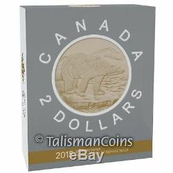 Canada 2015 Big Coins Série D'ours Blanc 2 $ Toonie 5 Oz Argent Or Preuve Plaqué