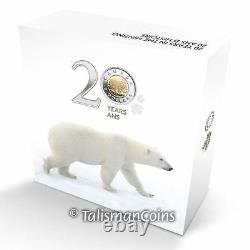 Canada 2016 Toonies 20 Ann. 4 Coin Gold & Platinum 2 Toonie Set $ ​​40 Billets De Banque