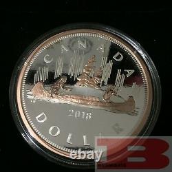 Canada Big Coin Series 2018 #1 Voyageur 1 5 Oz Argent Pur Avec Dollar D’or Rose