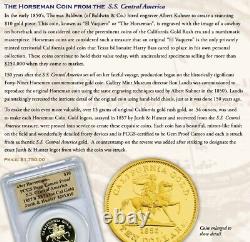 Cavalier de 49 ans de 1857/0 en or de 10 $ de la S. S. Central America PCGS Deep Cameo Proof Coin