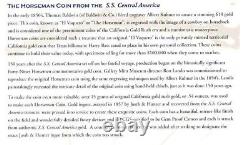 Cavalier de 49 ans de 1857/0 en or de 10 $ de la S. S. Central America PCGS Deep Cameo Proof Coin