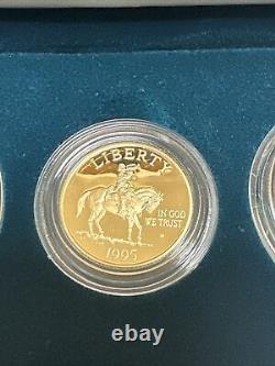 Coffret et certificat d'authenticité du jeu de pièces commémoratives en or et en argent de la bataille de la guerre civile de la Monnaie américaine de 1995