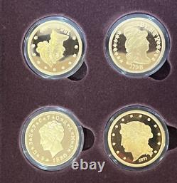 Collection de pièces commémoratives des classiques en or de 100 millions de dollars - 24 pièces plaquées or