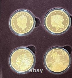 Collection de pièces commémoratives des classiques en or de 100 millions de dollars - 24 pièces plaquées or