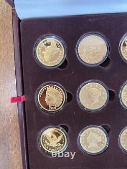 Collection de pièces commémoratives des classiques en or de 100 millions de dollars - 24 pièces plaquées or