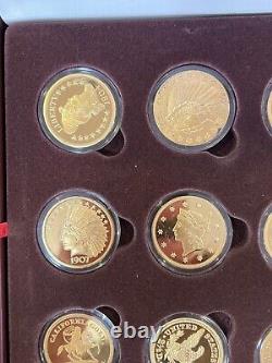 Collection de pièces commémoratives des classiques en or de 100 millions de dollars - 24 pièces plaquées or