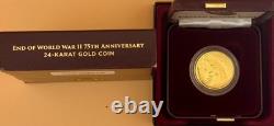 Commémorative 2020 Fin de la Seconde Guerre mondiale 75e anniversaire 24K Or 25 $ - Boîte et CoA