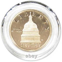Congrès Bicentenaire Commémoratif 1989 W Choice Proof 90% Or 5 $ Us Coin