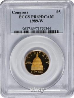 Congrès de 1989 - Preuve commémorative en or de 5 dollars $5 PR69DCAM PCGS