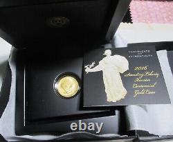 Dollar Du Quartier De Liberté Standing 2016-w 25c 1/4 Oz Us Mint Coin Withbox & Coa