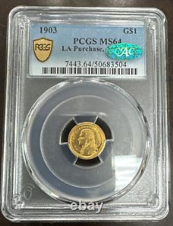 Dollar commémoratif en or MS64 de 1903, achat de LA, PCGS, CAC