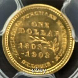 Dollar commémoratif en or MS64 de 1903, achat de LA, PCGS, CAC