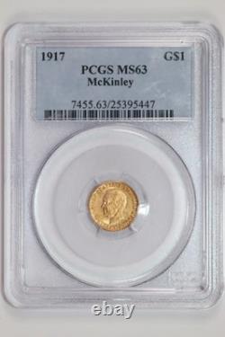 Dollar commémoratif en or McKinley 1917 Pcgs Ms63