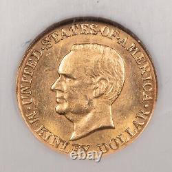 Dollar commémoratif en or McKinley de 1917 G$1, PL Fields NGC MS 62 SKU-G3598