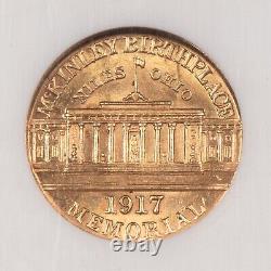 Dollar commémoratif en or McKinley de 1917 G$1, PL Fields NGC MS 62 SKU-G3598