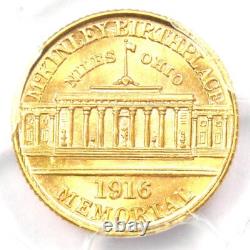 Dollar d'or commémoratif McKinley 1916 G$1 PCGS Détail non circulé (UNC MS)