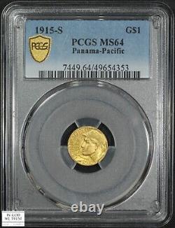 Dollar d'or commémoratif Pan-Pac de Panama Pacifique 1915 G$1 PCGS MS 64