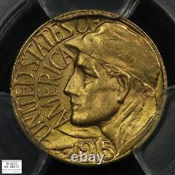Dollar d'or commémoratif Pan-Pac de Panama Pacifique 1915 G$1 PCGS MS 64