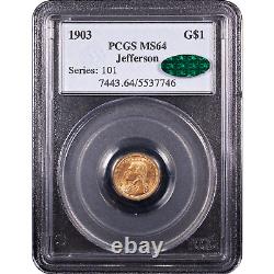 Dollar d'or commémoratif de l'achat de la Louisiane de 1903 (G$1) Jefferson PCGS MS64 CAC