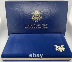 ENSEMBLE DE PIÈCES PROOF DU BILL OF RIGHTS DE 1993, avec OGP EN OR ET ARGENT DE LA MINT DES ÉTATS-UNIS avec CERTIFICAT D'AUTHENTICITÉ cadeau