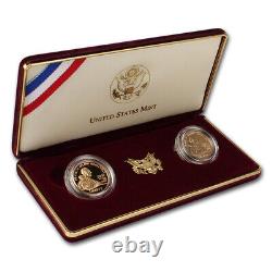 Ensemble commémoratif de 2 pièces en or $5 Franklin Delano Roosevelt 1997 des États-Unis dans son emballage d'origine