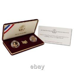 Ensemble commémoratif de 2 pièces en or $5 Franklin Delano Roosevelt 1997 des États-Unis dans son emballage d'origine